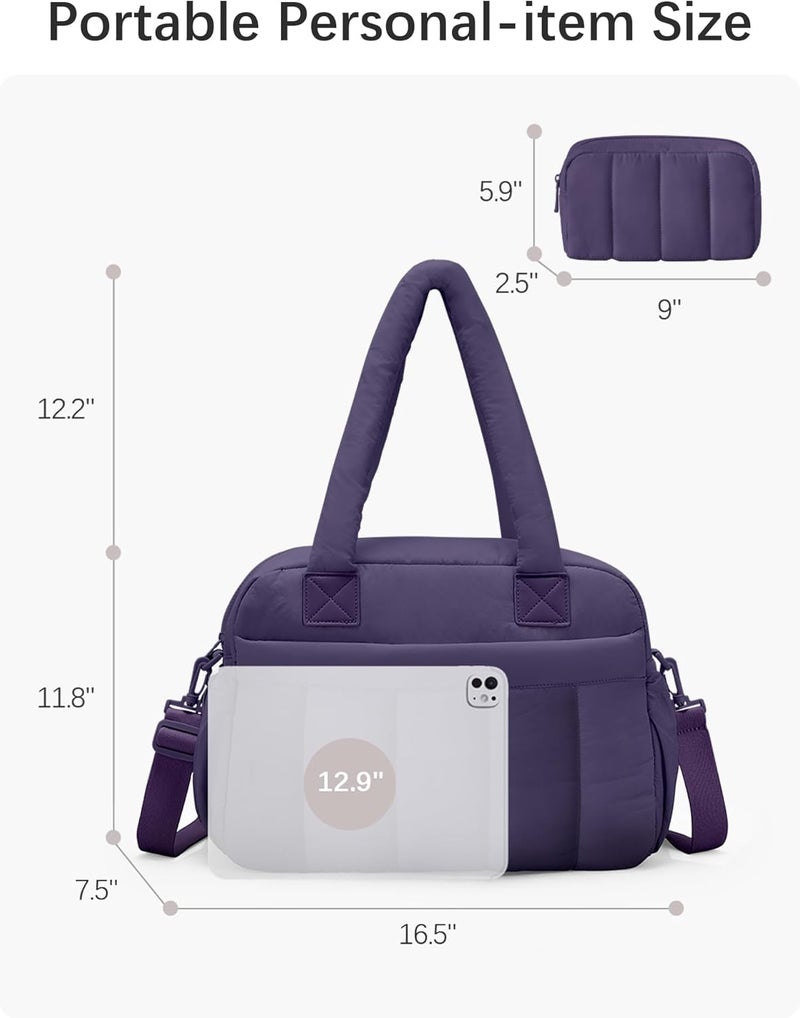 oscaurt Gym Bag for Women Lightweight Duffle Bag for Travel with Toiletry Pouch Water Resistant Carry On Weekender Overnight Duffel - Image 3